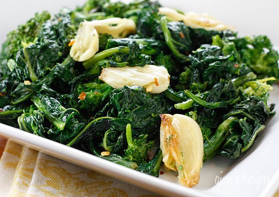 Roasted broccoli rabe with garlic