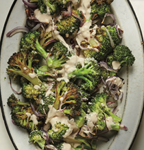 Roasted broccoli salad with tahini dressing 