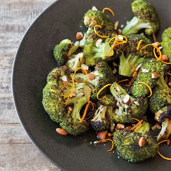 Roasted broccoli with orange zest & almonds