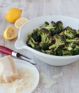 Roasted broccoli with Parmesan and pepper flakes