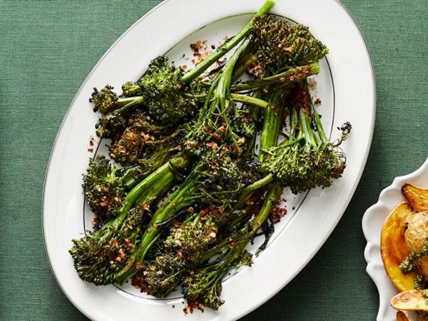 Roasted broccolini with chile-lime salt