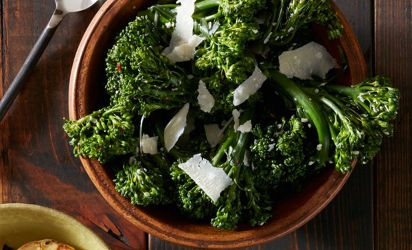 Roasted broccolini with garlic and Parmesan