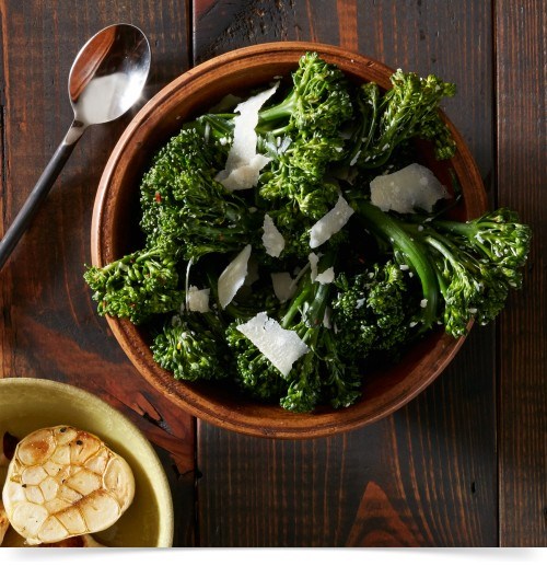 Roasted broccolini with garlic and Parmesan