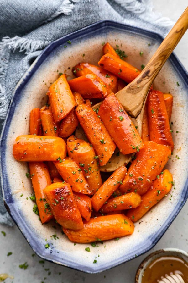 Roasted brown butter honey garlic carrots