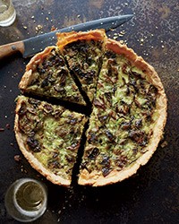 Roasted Brussels sprout and Gruyère quiche