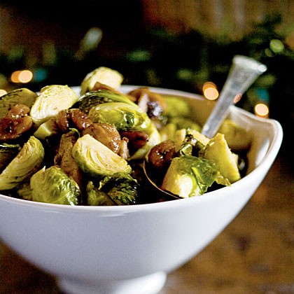 Roasted Brussels sprouts and chestnuts