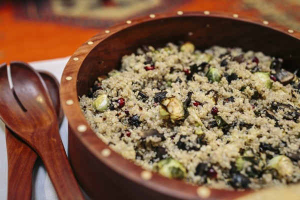 Roasted Brussels sprouts and pomegranate quinoa