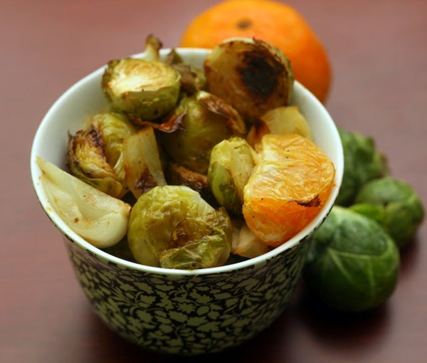 Roasted Brussels sprouts and tangerines