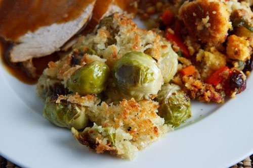 Roasted Brussels sprouts au gratin