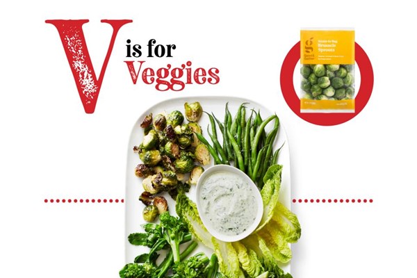 Roasted Brussels sprouts crudités 