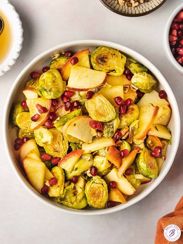 Roasted Brussels sprouts with apples