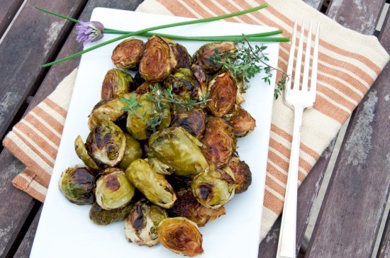 Roasted Brussels sprouts with balsamic vinegar