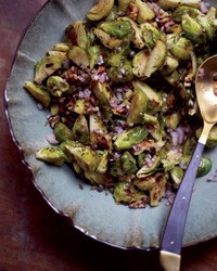 Roasted Brussels sprouts with capers, walnuts and anchovies