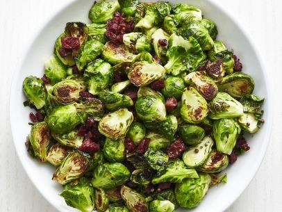 Roasted Brussels sprouts with corned beef