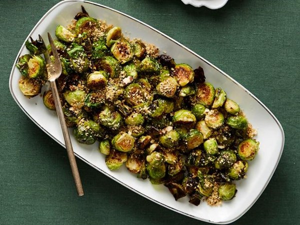Roasted Brussels sprouts with dukkah