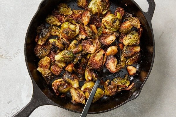 Roasted Brussels sprouts with garlic