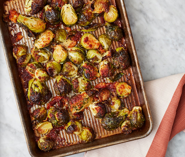 Roasted Brussels sprouts with Parmesan