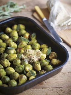 Roasted Brussels sprouts with sage and chestnut butter