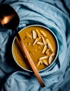 Roasted butternut squash + pomegranate molasses soup