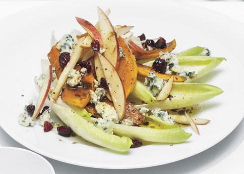 Roasted butternut squash and apple salad