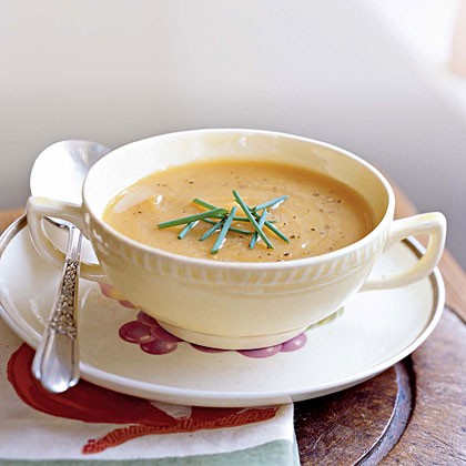 Roasted butternut squash and shallot soup