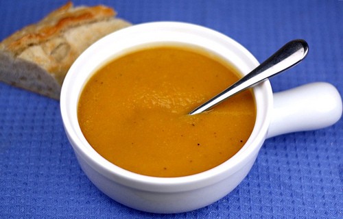 Roasted butternut squash and sweet potato soup