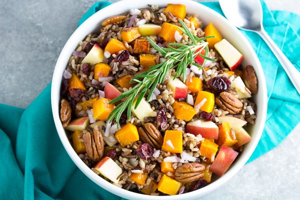 Roasted butternut squash and wild rice salad