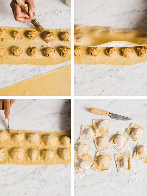 Roasted butternut squash, caramelized onion and ricotta ravioli