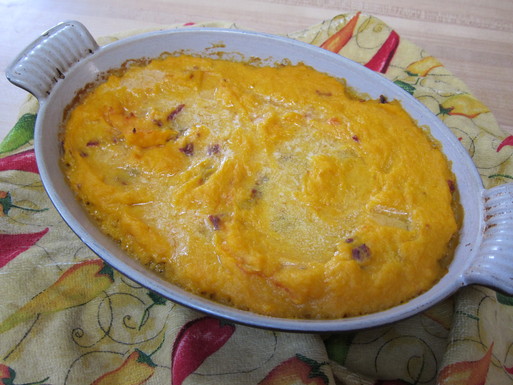 Roasted butternut squash gratin with chipotles 