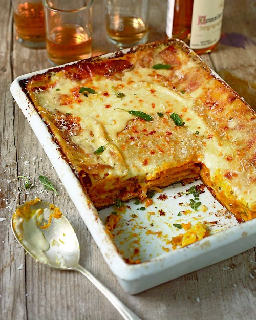 Roasted butternut squash lasagna