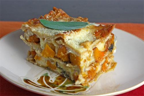 Roasted butternut squash lasagna