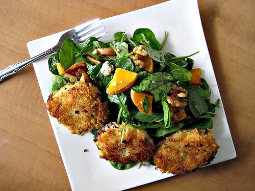 Roasted butternut squash salad with warm cider vinaigrette