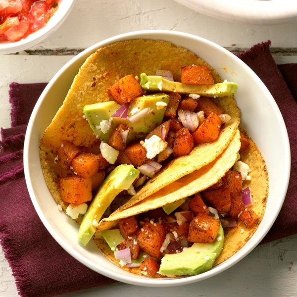 Roasted butternut squash tacos
