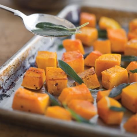 Roasted butternut squash with brown butter & sage