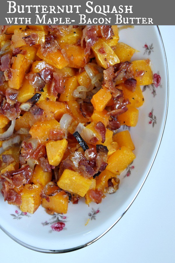 Roasted butternut squash with maple-bacon butter