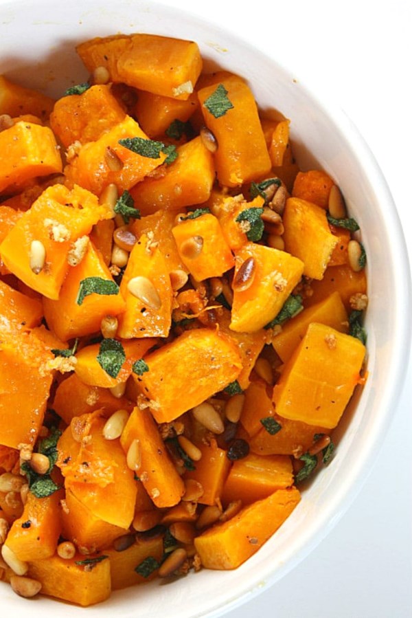 Roasted butternut squash with sage