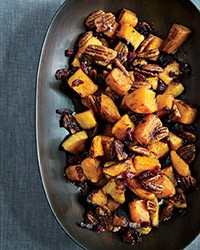 Roasted butternut squash with spiced pecans