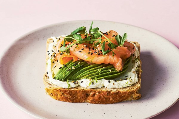 Roasted butternut with pear on toasted oatmeal bread