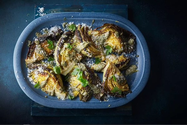 Roasted cabbage with anchoïade
