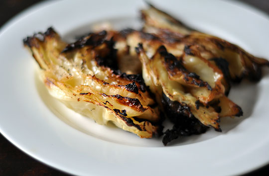 Roasted cabbage with bacon