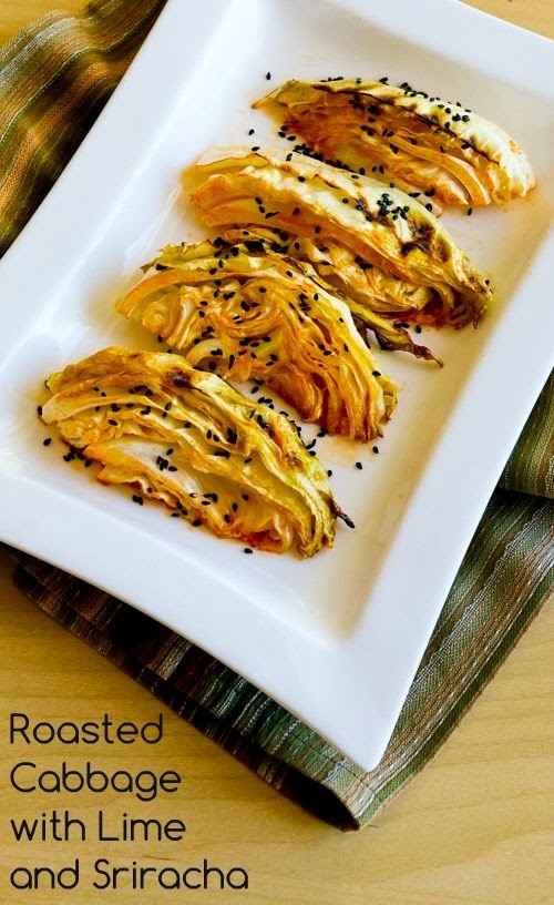 Roasted cabbage with lime and Sriracha