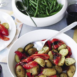 Roasted capsicum and new potato salad
