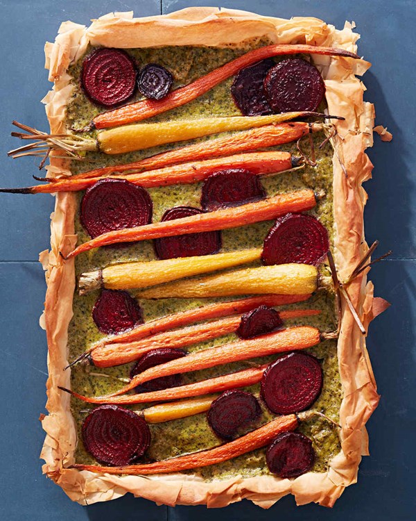 Roasted-carrot-and-beet tart