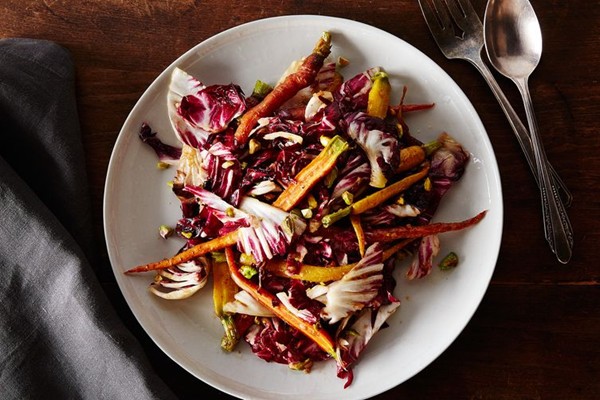 Roasted carrot and radicchio salad
