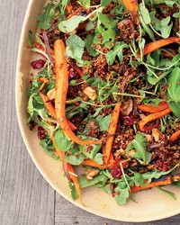 Roasted carrot and red quinoa salad