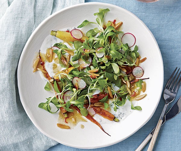 Roasted-carrot salad with honey and almonds