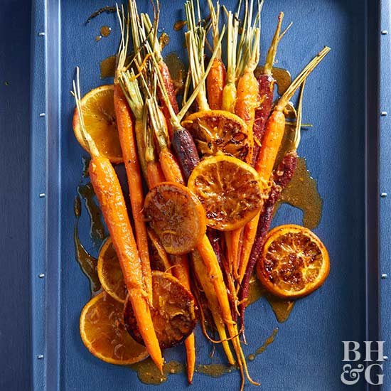 Roasted carrots and oranges