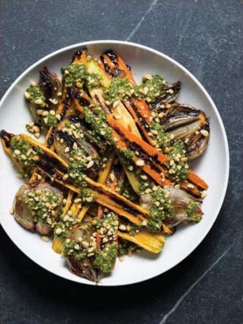 Roasted carrots and shallots with chermoula