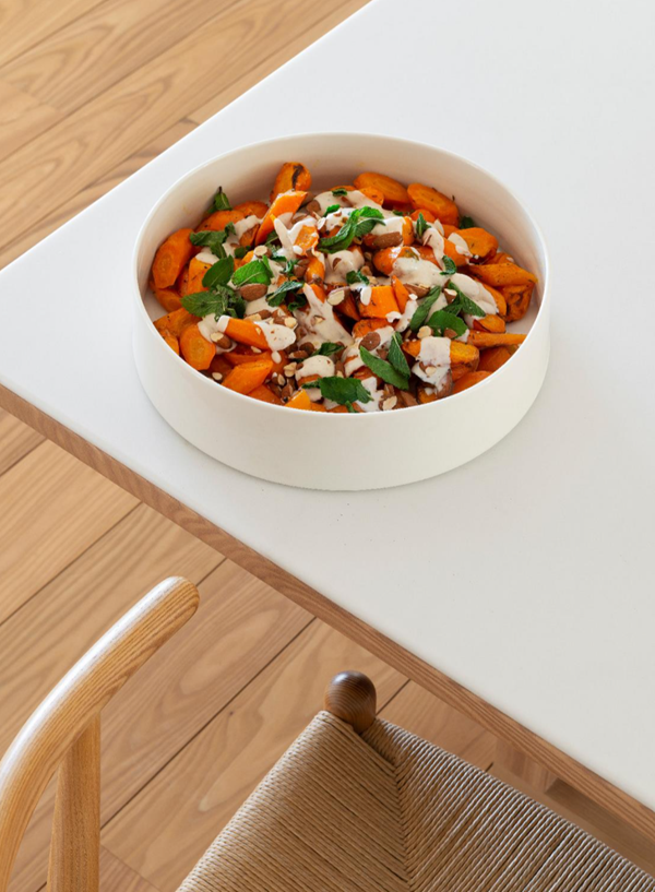 Roasted carrots with a creamy tahini dressing