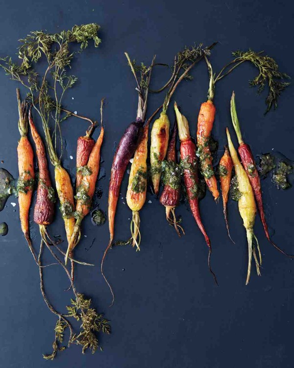 Roasted carrots with chimichurri